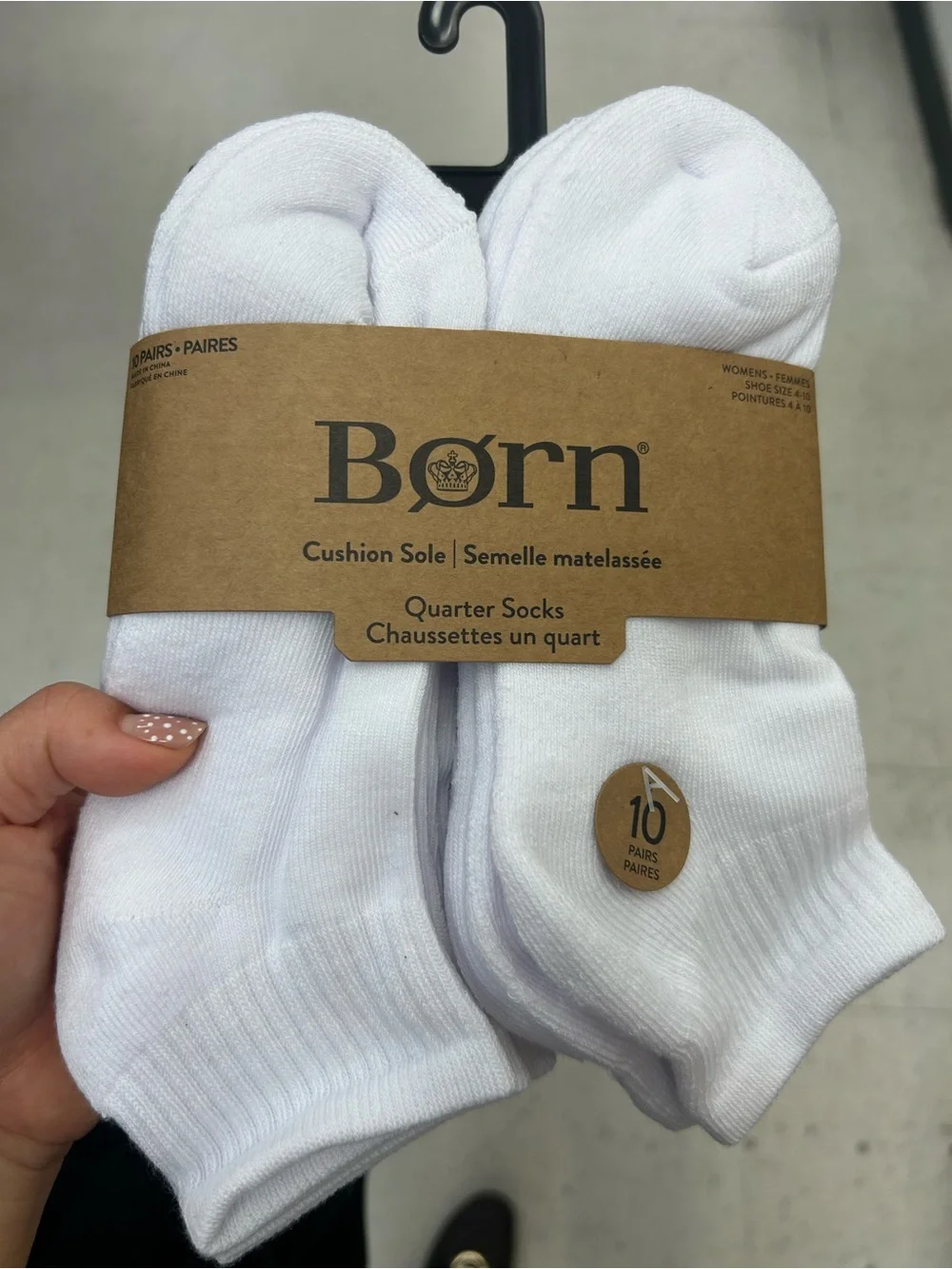 Born women’s  Cushion Quarter Socks - 10 Pairs